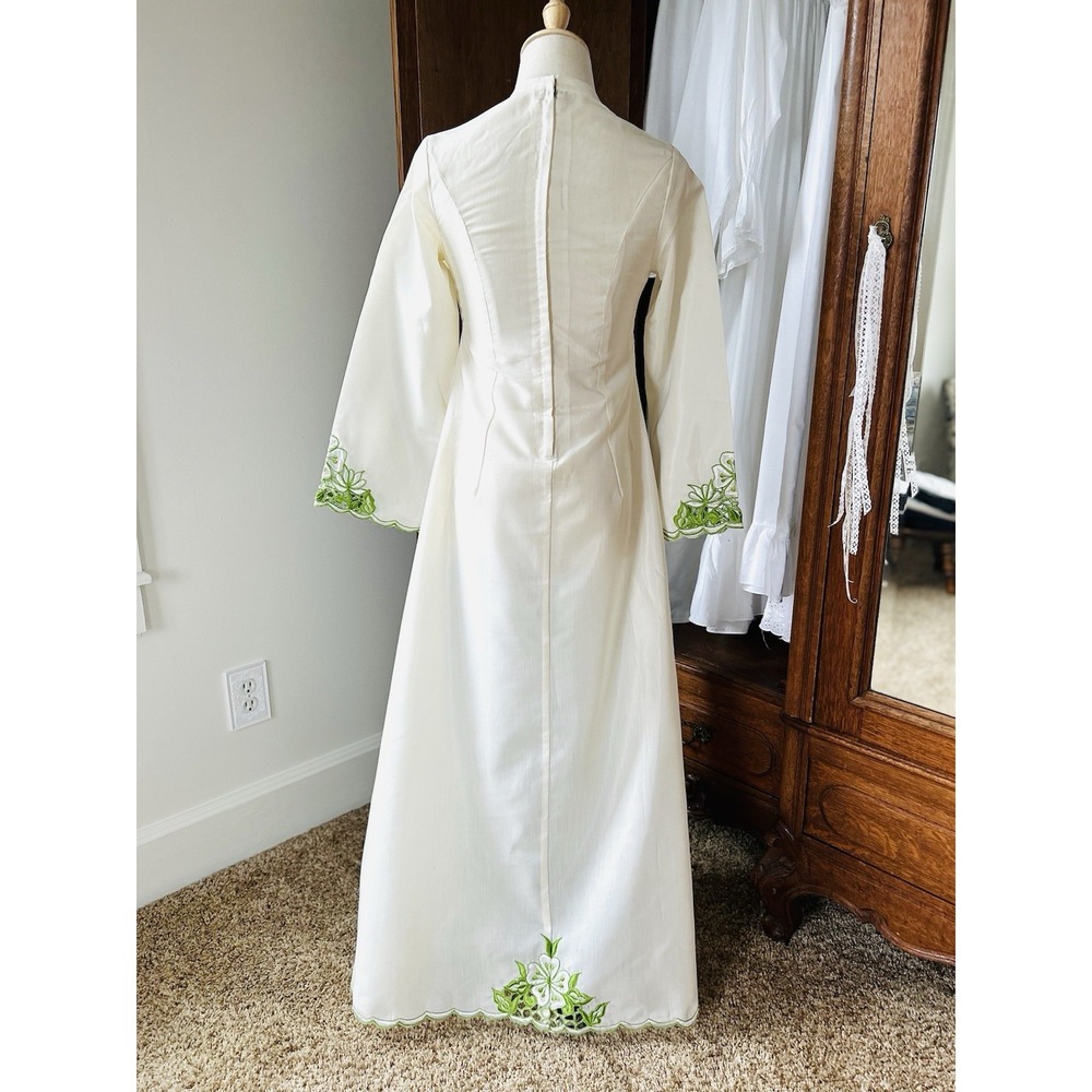 Vintage 70s Boho Lace Dress Size Small Maxi Cottage Core Victorian - Picture 2 of 13